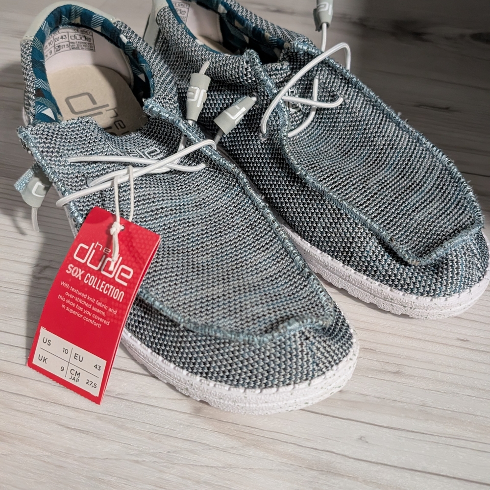 Hey Dude Men's Blue and Gray Loafers
